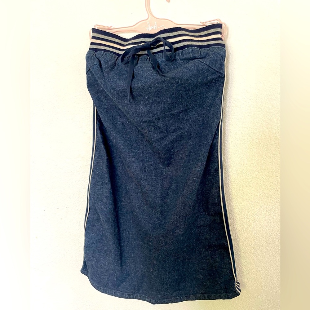 Jean tube top mini dress